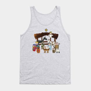 Cute Little Round People Nativity Tank Top